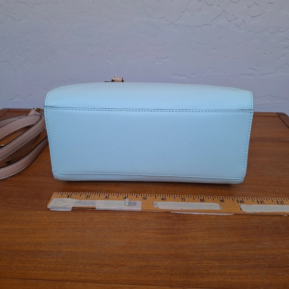 Kate Spade Mint Leather Satchel Structured Crossbody Bag Pippa Doctor Green NEW